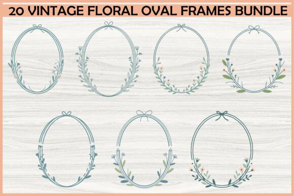 20 Vintage Floral Oval Frame SVG Bundle Graphics and Illustrations Review