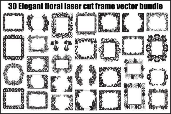 30 Elegant Floral Laser Cut Frame Vector Graphics and Illustrations Review