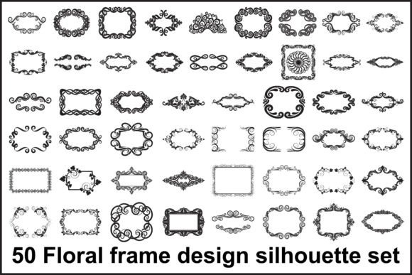 50 Elegant Floral Frame Silhouette Set Review
