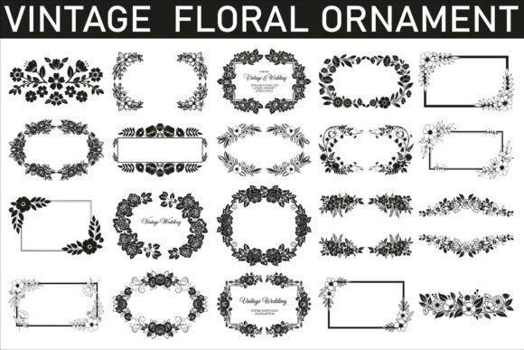 Classic Vintage Floral Silhouette Design: Graphics and Illustrations for Editorial Polish