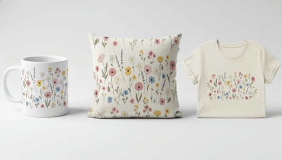 Cute Wildflower Meadow Floral Pattern Graphics and Illustrations Review