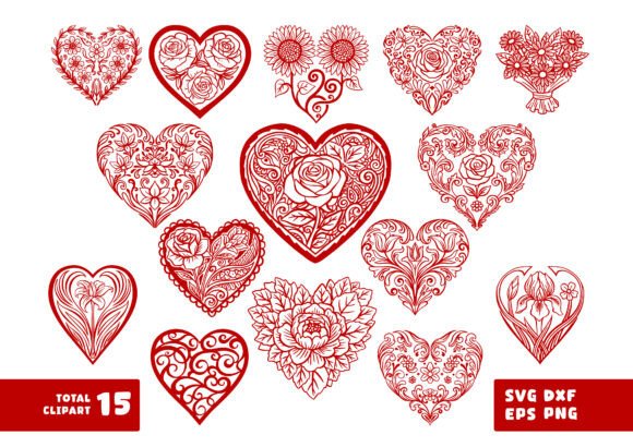 Decorative Love Heart Floral SVG Graphics and Illustrations Review