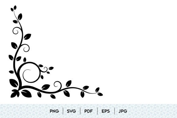 Floral Corner Border SVG Frame Graphics and Illustrations