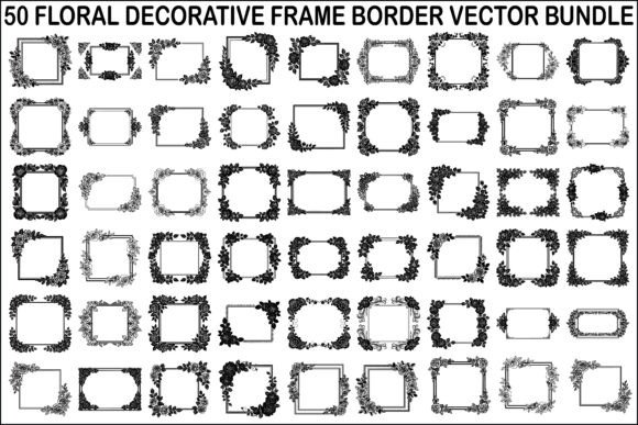 Floral Decorative Frame Vector Bundle: Graphics and Illustrations for Sellers
