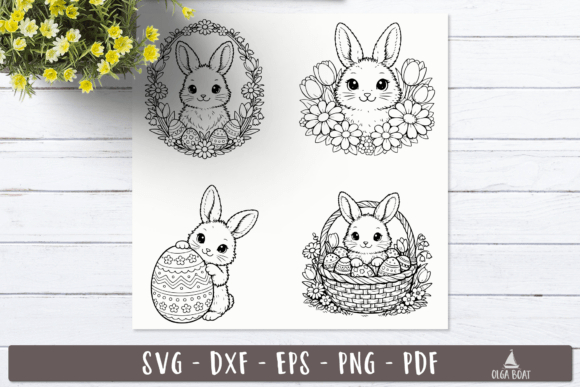 Floral Easter Bunny SVG Basket Graphics and Illustrations Review