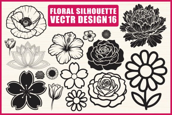 Floral Silhouette SVG Bundle: Graphics and Illustrations for Editorial Polish