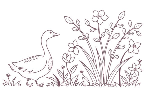 Floral Spring Easter Goose SVG Clipart Graphics and Illustrations Review