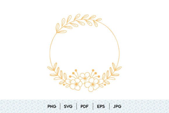 Floral Wreath Outline Frame Illustration Graphics Review