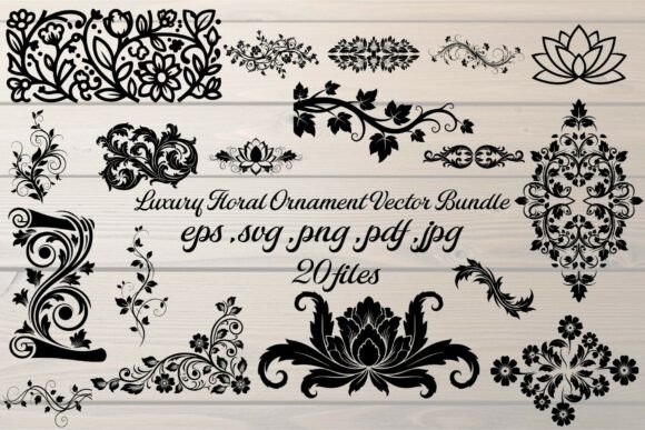 Luxury Floral Ornament Bundle: Graphics and Illustrations for Branding