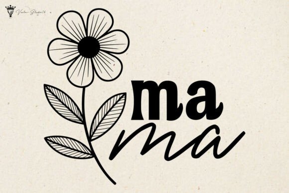 Mama Floral SVG Graphics and Illustrations for Editorial Design