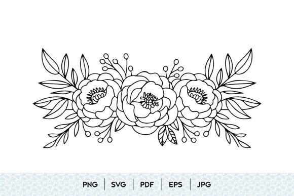 Peony Floral Border SVG Graphics and Freebies Review