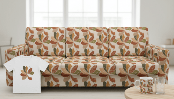 Retro Abstract Floral LeafPattern Design Graphics and Illustrations