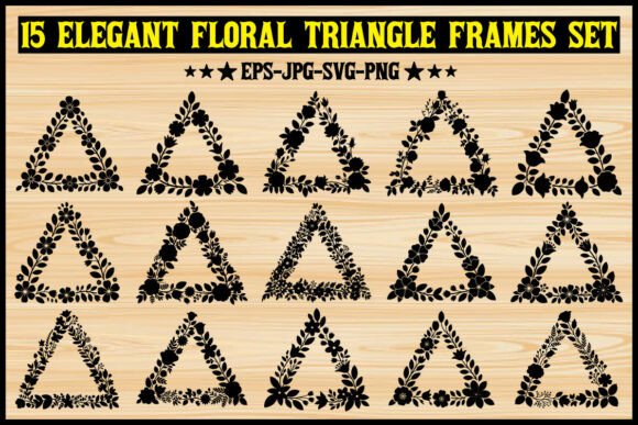 Review: 15 Elegant Floral Triangle Frames Set for Graphics and Illustrations