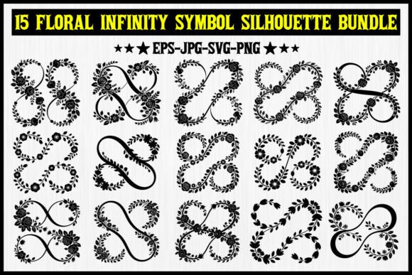 Review: 15 Floral Infinity Symbol Silhouette Set for Graphics and Illustrations