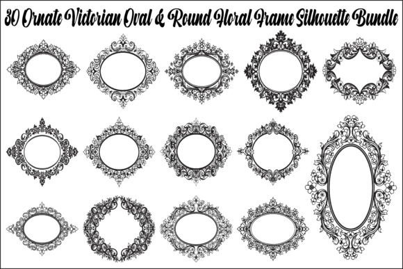 Victorian Floral Frames SVG Bundle for Graphics and Illustrations