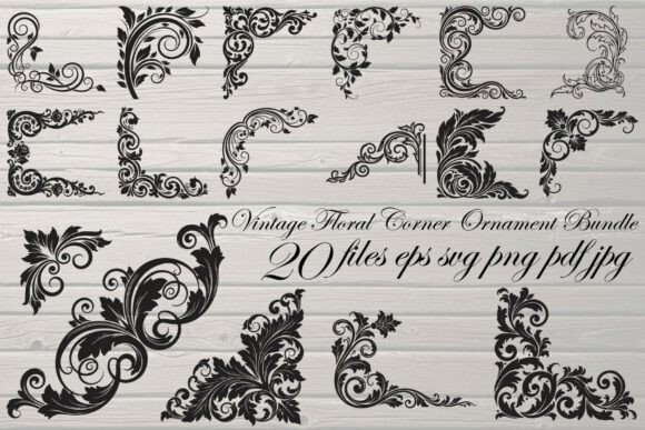 Vintage Floral Corner Ornament Bundle: Graphics and Illustrations Review