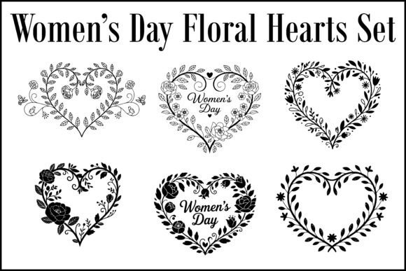 Women’s Day Floral Hearts Set