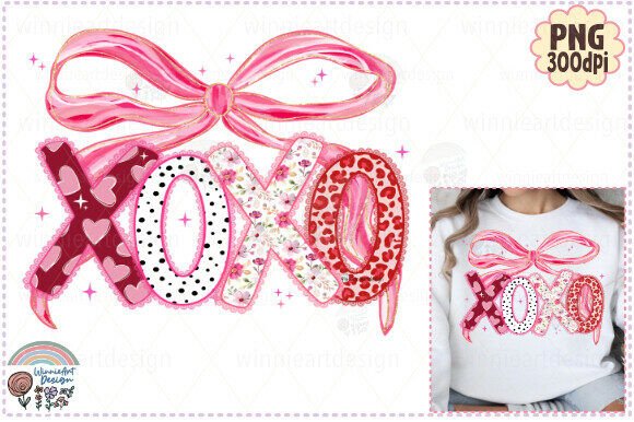 Xoxo Coquette Brushstroke Love Floral Graphics and Illustrations Review